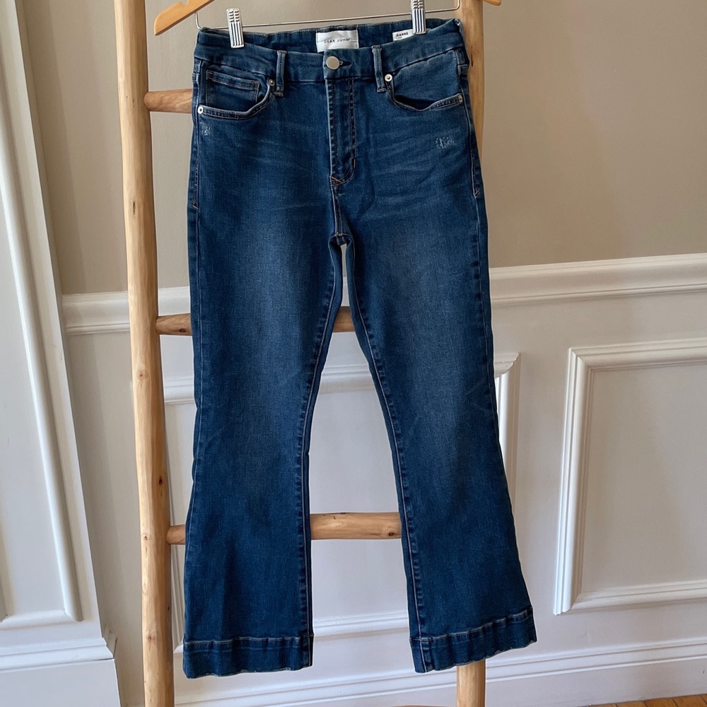 Dear John Jeanne Flare Cropped Blue Jeans